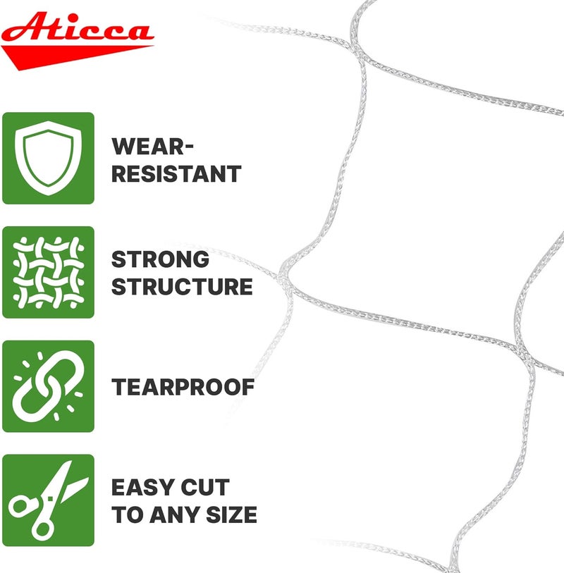 Aticca Trellis Netting 6.5 x 350 ft Heavy Duty Polyester Plant Support Netting White - 6 Inch Garden Rope Trellis on Roll - Mesh Twine for Growing Vine Climbing Plants, Flowers, Peas, and Tomatoes. - Image 3